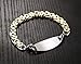 JF.JEWELRY Two-Tone Figaro Stainless Steel Link Medical Alert ID Bracelet for Men and Women,7.3 Inch
