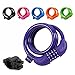 Titanker Bike Lock, 4 Feet Security Resettable Combination Coiling Bike Cable Locks with Mounting Bracket, 1/2 Inch Diameter (Purple)