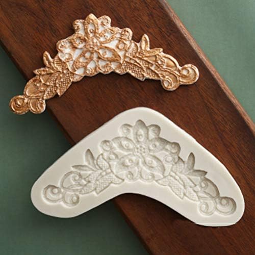 1pc Vintage Lace Border Silicone Mold for DIY Fondant Mold Chocolate Gum Paste Crystal Desserts Jelly Shots Candy Soap Mould Pudding Cupcake Cake Topper Decoration Handmade Ice Cream Ice Cube