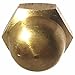 3/8-16 Hex Cap Nuts, Solid Brass, Grade 360, Commercial, Plain Finish, Quantity 25