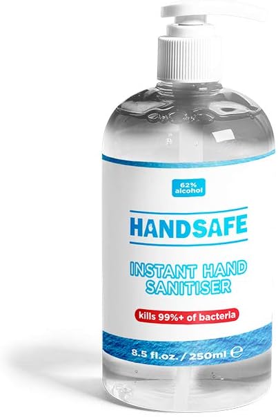 Handsafe, Sanitiser Gel, Hospital Grade Hand Sanitiser, Kills 99.9%+ Bacteria & Viruses