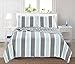 3-Piece Coastal Beach Theme Quilt Set with Shams. Soft All-Season Luxury Microfiber Reversible Bedspread and Coverlet. St. Croix Collection by Home Fashion Designs Brand. (King)