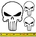 The Punisher Skull - Set of 3 HQ Single Color Black Vinyl Sticker Decals!