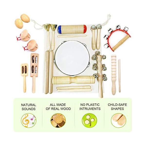 Ulifeme-Musical-Instruments-Wooden-Percussion-Instruments-for-baby-Kids-and-Toddler-Childrens-23pcs-Pure-Wood-Toys-Set-Premium-Percussion-Rhythm-Kit-Girls-Boys-Gift-Pure-Cotton-Bag-Packed Ulifeme Musical Instruments, Wooden Percussion Instruments for baby, Kids and Toddler, Children's 23pcs Pure Wood Toys…