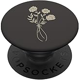 Beige Gray Floral Flower Wildflower PopSockets Adhesive PopGrip