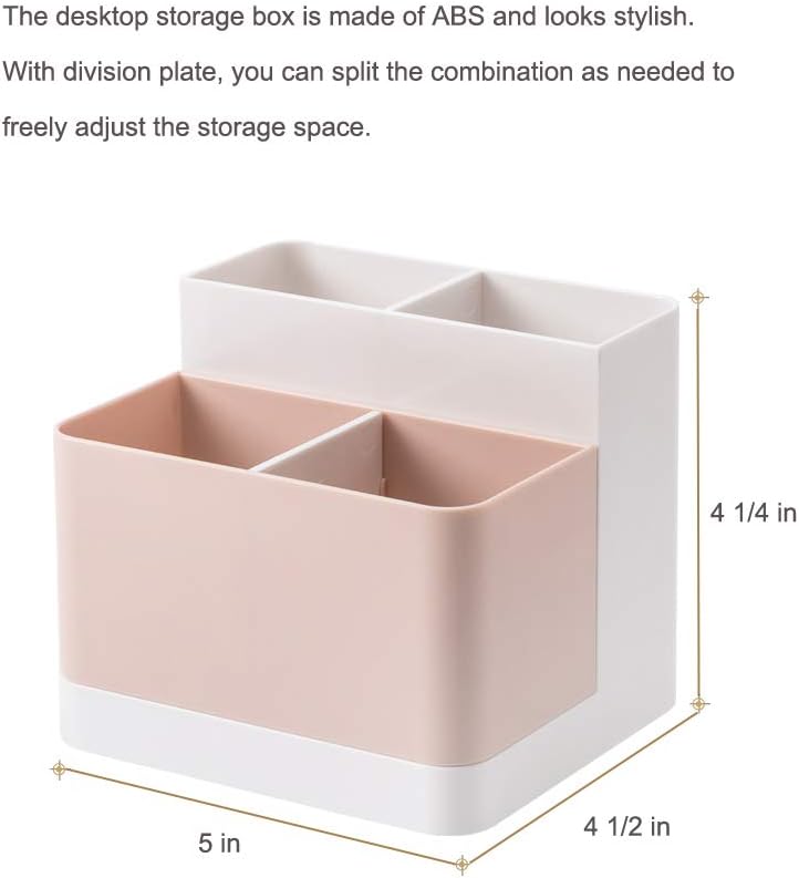 Poeland Desktop Storage Organizer Pencil Card Holder Box Container for Desk, Office Supplies, Vanity Table : Office Products