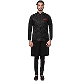 KISAH Men's Kurta Jacket Set - Traditional Indian Ethnic Wear for Men - Ideal for Weddings, Festivals & Celebrations
