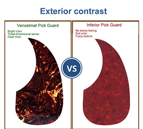 Vencetmat Acoustic Guitar Pickguard Anti-Scratch Guard Plate Perfect Replacement, Self Adhesive Tear or Bird Shape Pick guards various color, Cool Guitar Accessories Gifts (1 Pack, Pearl Black)