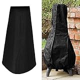 Wellbeing Patio Chiminea Cover Waterproof Outdoor Garden Chimney Fire Pit Heater Cover UV Protective Water Resistance Durable 24"Dia x 48"H Black