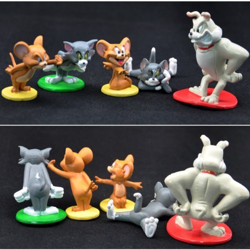Tom and Jerry 5 Piece Play Set with 5 Tom, Jerry, and Spike Figures by Kumari