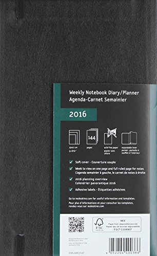 Moleskine 2016 Weekly Notebook 12m Large Black Soft Cover 5 X 8 25 Buy Online In Antigua And Barbuda At Antigua Desertcart Com Productid 15641261