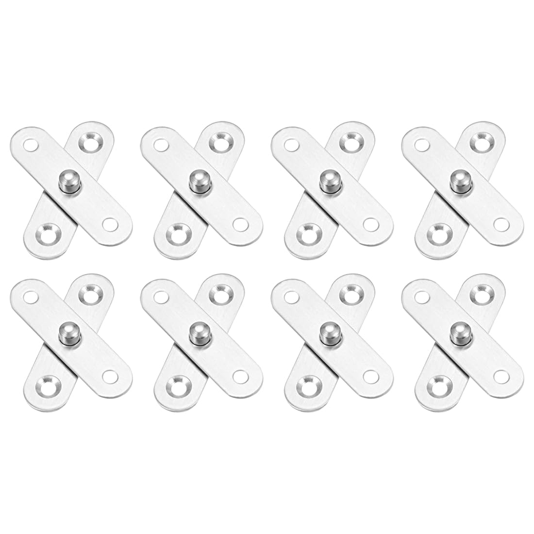 METALLIXITY 360 Degree Rotating Pivot Hinge (57 x 16mm) 8Sets, Stainless Steel Door Hinges - for Home Kitchen Gate Closet Cupboards