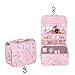 TZWNS Waterproof Lady Beauty Travel Kit Holder Organizer Bathroom Make Up Storage Cosmetic Makeup Bag Carry Case Pouch Organizer Toiletry Travel Wash Bag with Hanging Hook for Women Men(Pink Cherry)