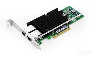 10Gb PCIe x8/x16 Converged Ethernet Network Card, Dual Copper RJ45 Ports LAN Card NIC with Intel X540 Controller Server Suppo