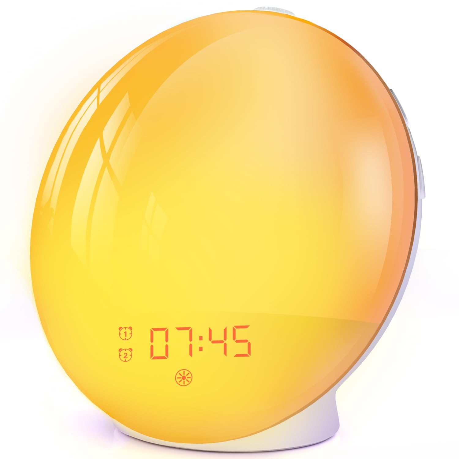 Wake Up Light Alarm Clock Sunrise Sunset Simulation Alarm Clock with Two Alarms, 7 Natural Sounds, FM Radio, Snooze Function and 20 Brightness, Night Light for Adults and Children