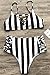 Cupshe Fashion Women's Stripe Printing High Waisted Padding Bikini Set Beach Bathing Suit (M)