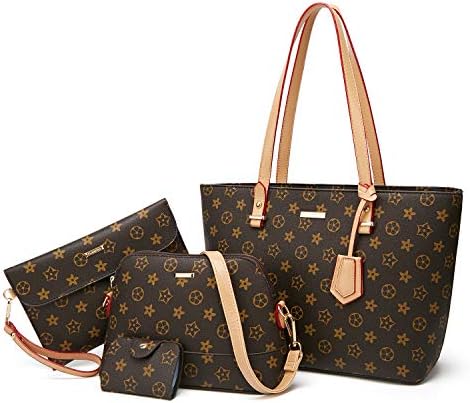 elimpaul women fashion handbags tote bag shoulder bag top handle satchel purse set 4pcs