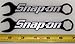 Snap On Logo over Wrenches - Silver on Black HQ Vinyl Sticker Decals! Set of 2 at 6in x 1.2in each