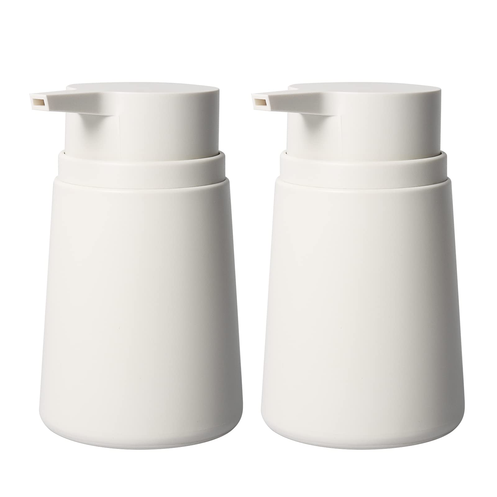 Topsky Soap Dispenser with Plastic Pump, 320ml Liquid Hand Soap Dispenser, Rustproof Pump for Kitchen & Bathroom, Great for Lotions, Essential Oil, Liquid Soaps, 2 Pack (Cream White)