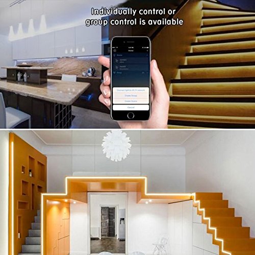 COOSA LED Strip Lights Wifi Wireless Smart Phone Control 5M 16.4Ft 300 LED Light Strips Kit 5050 RGB Waterproof IP65 Compatible with Alexa Google Home IFTTT Android and iOS for Home,Party,Ad Decor,Bar