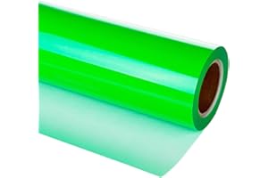 guangyintong Fluorescent Heat Transfer Vinyl Neon Green HTV Rolls, 12" x 12ft Stretchy Soft PU Iron on Vinyl for T-Shirts, HTV Vinyl for All Cutter Machine Easy to Cut & Weed for Heat Vinyl Design