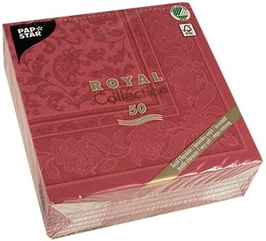 Papstar Cloth-Like Disposable Dinner Napkins, 16”x16” ¼ Fold, 50 Pack, 12 Different Color options, Ornaments