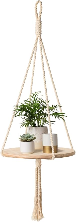 Mkono - Estante colgante de madera para macramé de interior ...