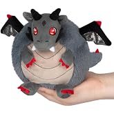 Squishable - Snugglemi Snackers Shadow Dragon - Fantasy Creatures Collection - 8 in - Soft Toy Collectible Stuffed Animal - Beans