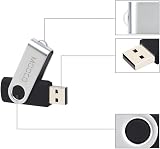 MOOCO 10 x 8GB USB 2.0 Flash Drives Black Swivel Thumb Memory Sticks view 3