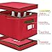 StorageMaid Christmas Lights Storage Box | Festive Sturdy Xmas Lights Organizer Container Great for Stacking - Christmas Decoration Box Equipped with a Secure Cover & Card Slot - 12 x 17 x 10 In., Red