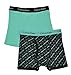 Calvin Klein Boys 2 Pack Black & Turquoise Brand Print Boxer Briefs
