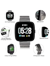 N Newkoin Reloj inteligente impermeable Bluetooth Smartwatch con ritmo cardíaco y seguimiento de fitness, reloj deportivo para hombres, compatible con Android e iOS