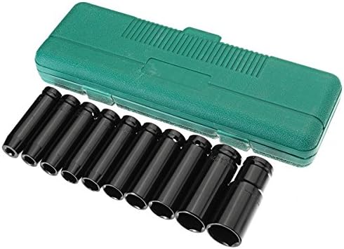 CocinaCo 10pcs 1/2 Inch Drive Deep Impact Socket Set Chrome Vanadium Steel Garage Tool Heavy Duty Tool
