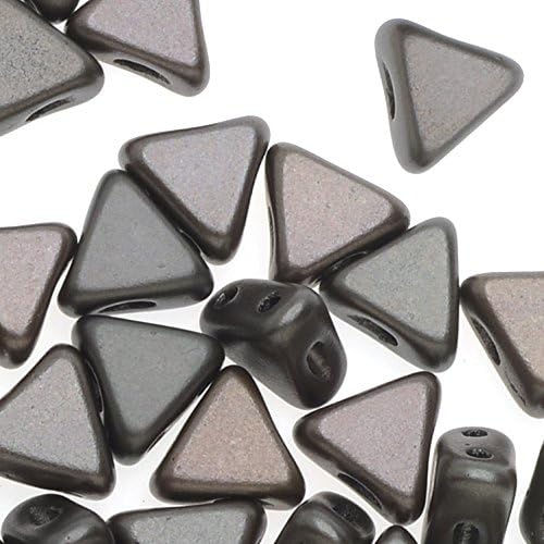Crystal Grey Rainbow 9 Gram Kheops Par Puca 6mm 2 Hole Triangle Beads