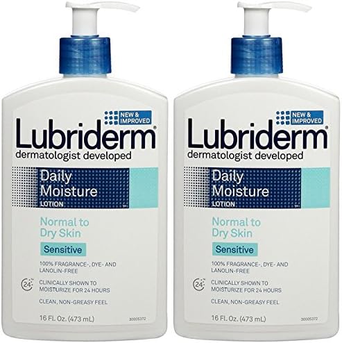 Lubriderm Sensitive Skin Therapy Moisturizing Lotion For Dry Skin 16-Ounce Pump Bottles (Pack Of 2)