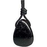 Luck Strings Natural Black Tourmaline Pendant Necklace Energy Shield Protection Jewelry Cord necklace Men Women