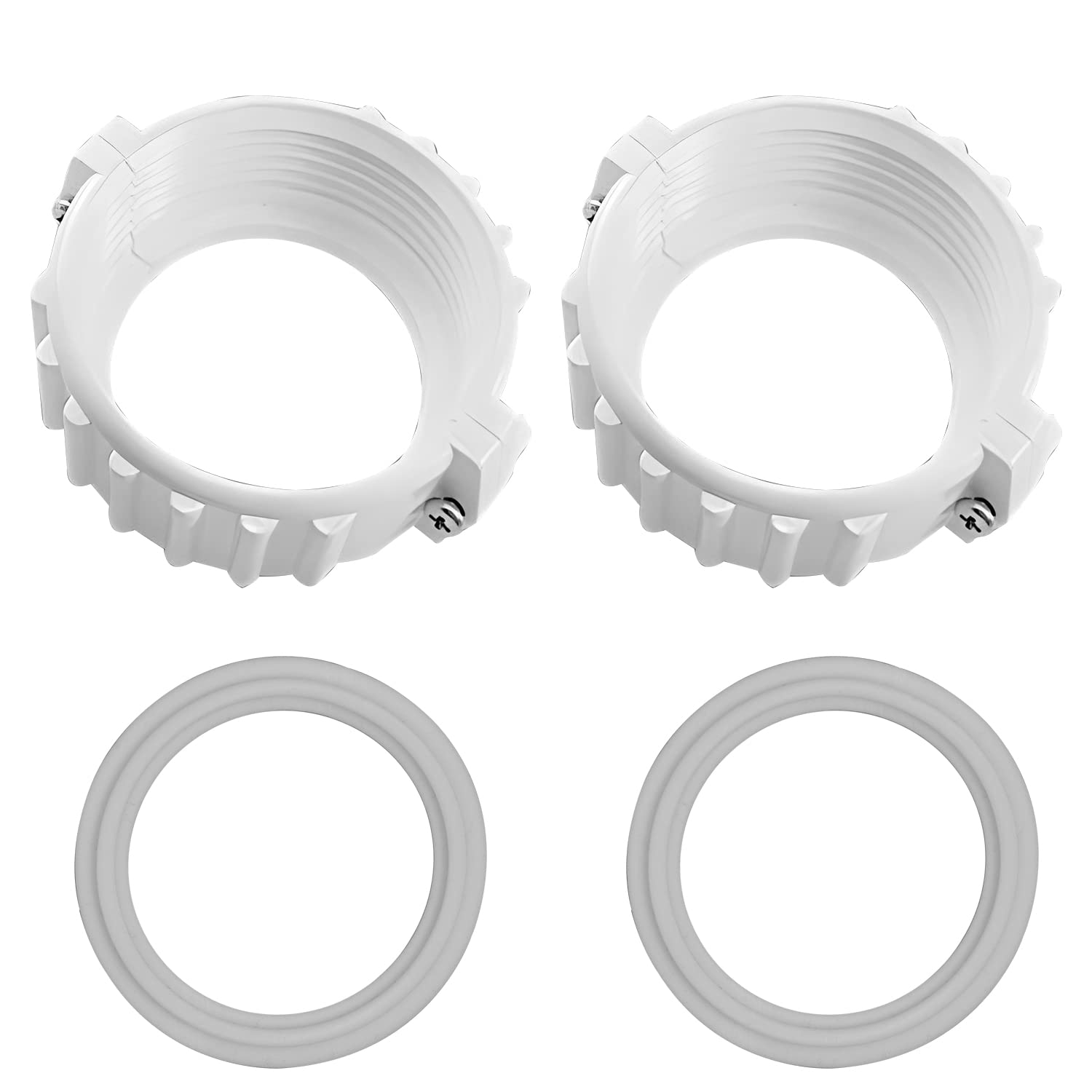 Photo 1 of UCEDER 2 Pack Spa Hot Tub Heater Split Nut Unions with Screw, 2 pcs Heater Gasket/O-Rings,(Actual Size 3 Inch,Suitable for 2 Inch Heater Assemblies)