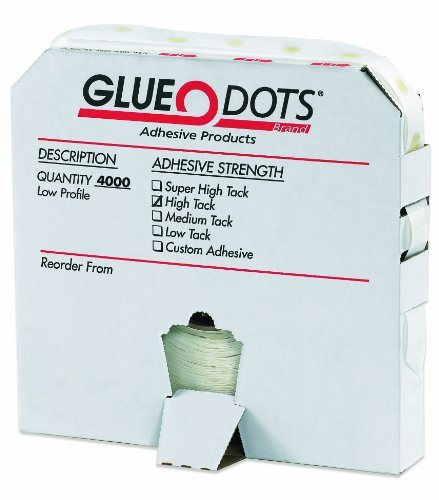 Glue Dot GD111 Low Profile High Tack Glue Dot, 1/4