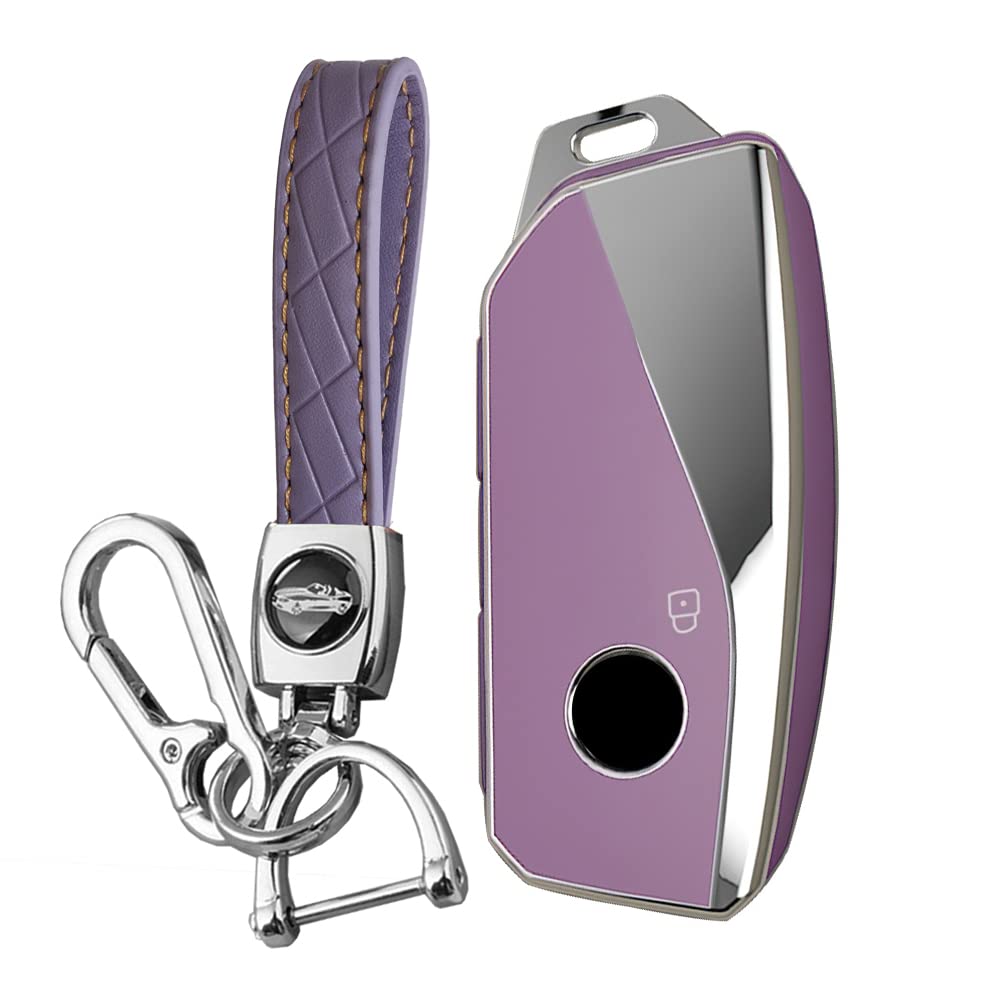 KUNIO Key Fob Cover fit for BMW X7 X1 U11 iX ix1 Tourer U06 X6 XM 7 Series G07 I7 2023 Car Key Case Key Cover TPU Key fob cover Key Chain Accessories A Purple
