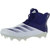 adidas Adizero Chaos Men's Mid Football Cleats, White/Purple, 10.5 M US