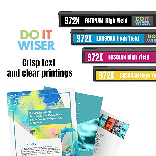 Do it Wiser Compatible Ink Cartridge Replacement for HP 972X 972 HP Pagewide Pro 477dw 477dn 577dw 577z 452dn 452dw 552dw P55250dw P57750dw (High Yield, 4 Pack) - Thumbnail 2