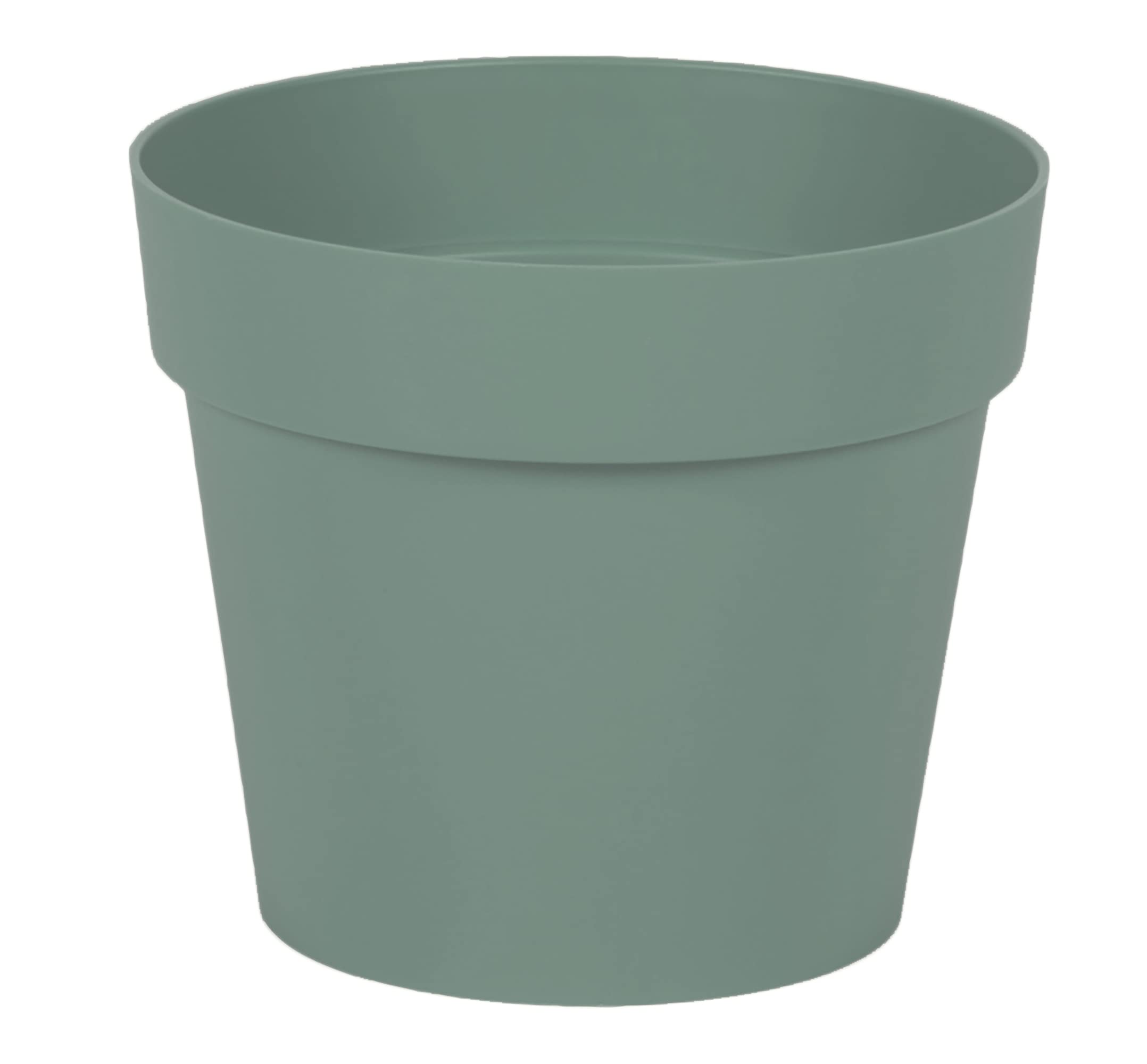 EDA - Round Tuscany Flower Pot Diameter 14 cm - Volume 1.1 L - Diameter 13.5 cm x Height 11.7 cm - Bay Green