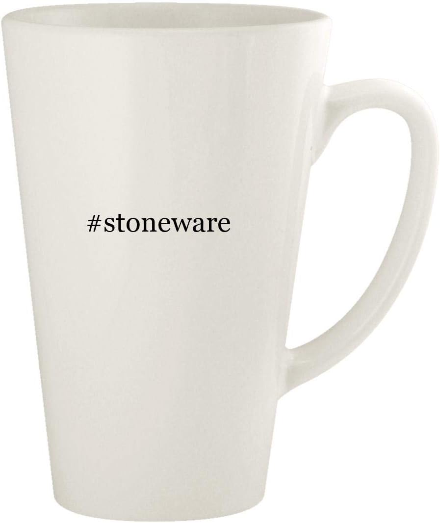 #stoneware - 17oz Hashtag Ceramic Latte Coffee Mug Cup, White
