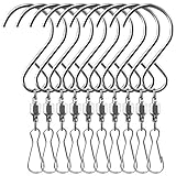 10 Pack Swivel Hooks Clips Smooth Spinning for Hanging Wind Spinners Wind Chimes Crystal Twisters Party Supply Rotating Display S Hooks