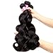 VRVOGUE Brazilian Body Wave 3 Bundles of Brazilian Virgin Hair Grade 7A 100% Unprocessed Human Hair Weave Extensions Natural Color