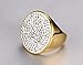 VNOX Womens Stainless Steel Huge Domed Round White CZ Rhinestone Crystal Ring,Gold Plated,Size 7