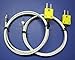 K-Type Thermocouple PK-1000 Temperature Sensor Probe w. High Temperature Fiber Insulation 1832F or 1000C (Set of 2)
