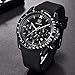 Watches, Mens' watches Chronograph Sport Watch Waterproof Date Quartz Wrist Watch in Black Silicone Band