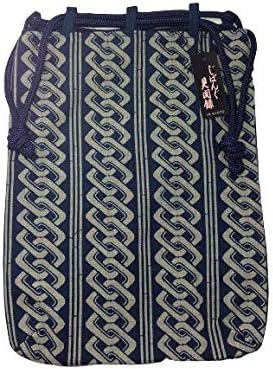 Amazon 江戸履物かん田 じぱんぐ 合財袋 藍染 吉原つなぎ 藍 白 合切袋 合才袋 信玄袋 巾着袋 袋物 バッグ 和柄 着物 和装 浴衣 半纏 甚平 作務衣 祭 神輿 太鼓 花火 父の日 母の日 誕生日 ギフト プレゼント