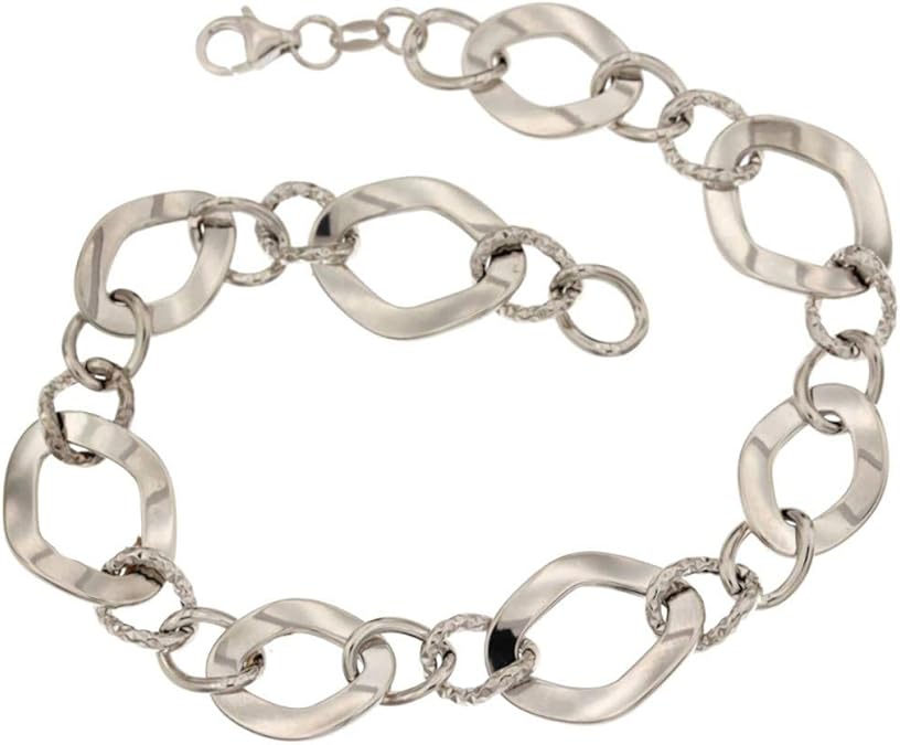 Armband aus Gold 18 Karat 7500/1000 Kette leer glänzend gehämmert für Damen Amazon.de Schmuck